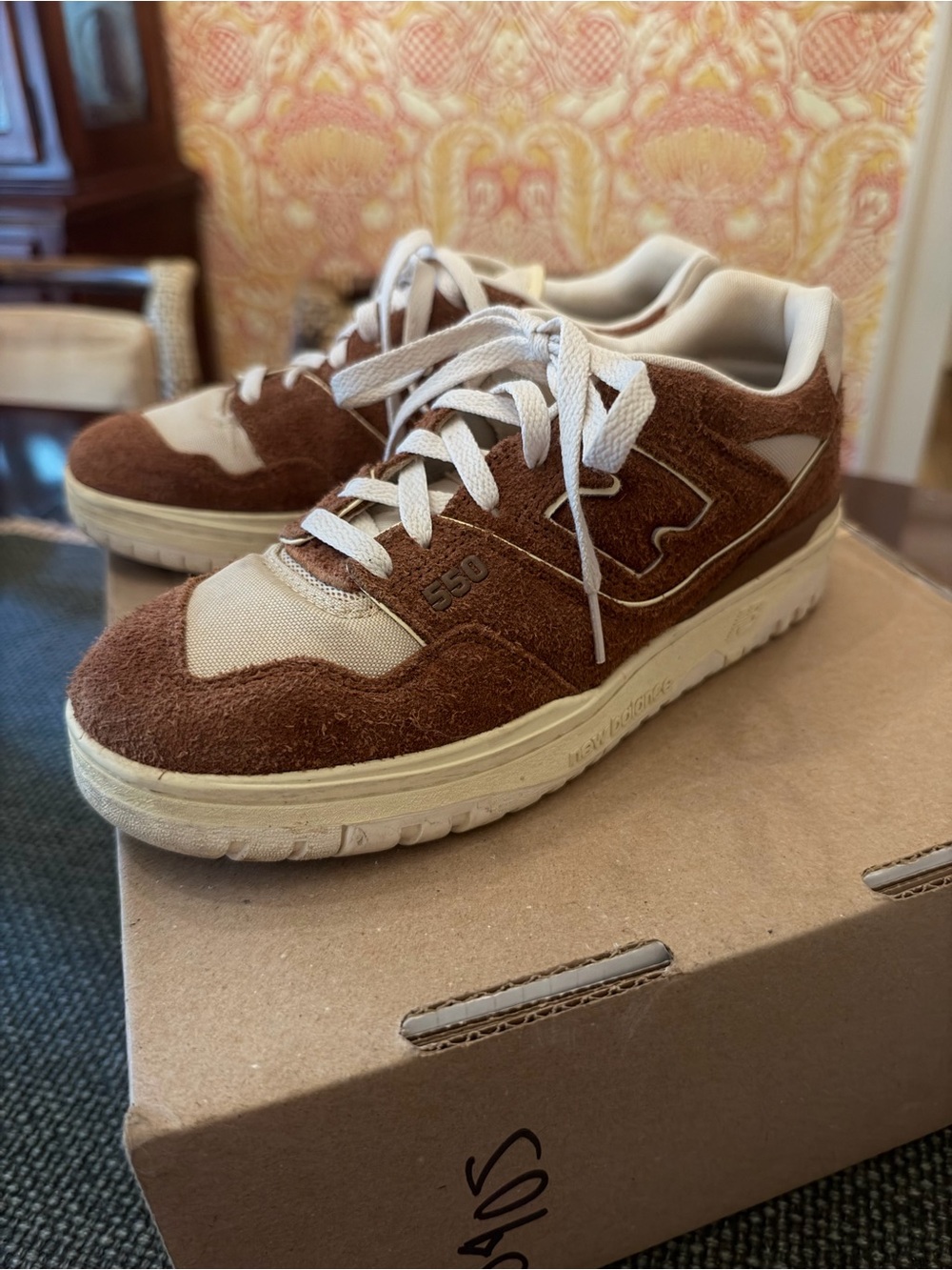 New Balance x Aimé Leon Dore 550 Sneakers Brown Suede & Cream